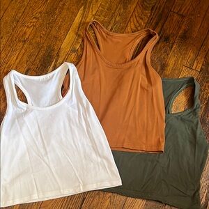 Women's Sleeveless Tank Top Set - White, Brown, Green
